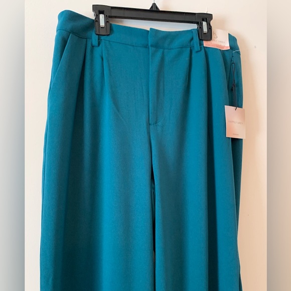 Happily Grey Women's Wide Leg Dress Trouser Pants - Turquoise size 9 - Picture 5 of 14